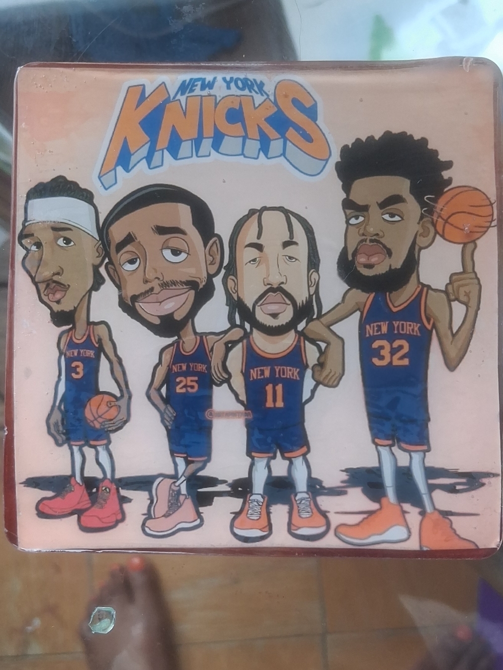 New York Knicks Cartoon Coaster - Blue & Orange